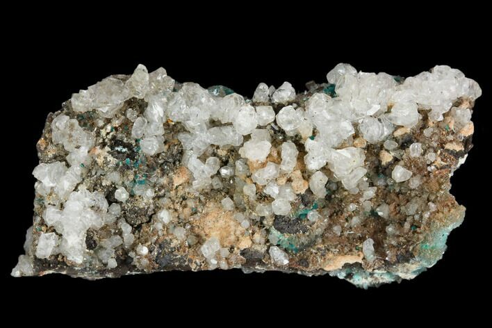Calcite Encrusted Fibrous Aurichalcite Crystals - Mexico #127193